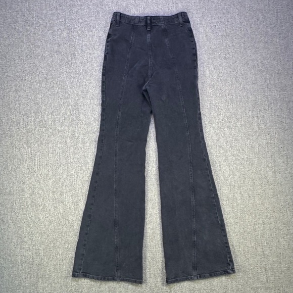 We The Free People Black High Rise Bell Bottom Flare Stretch Jeans Size 27 - Picture 4 of 11